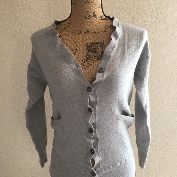 Alexander Wang grey wool cardigan w/ cutout sm - Picture 5 of 10